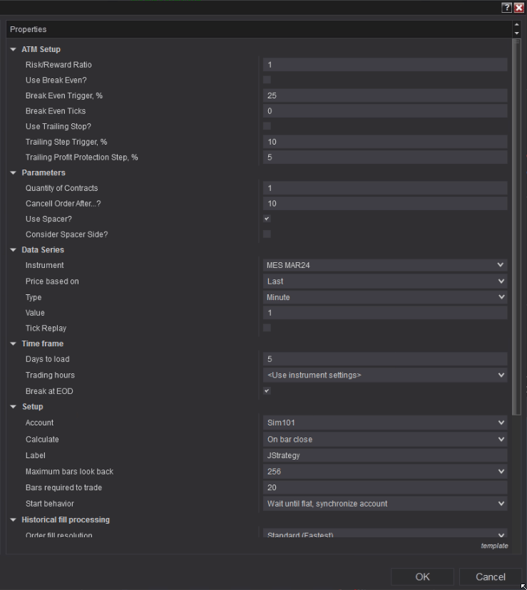 Binding each template from the set to its dedicated SIM account